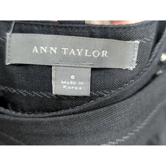 Ann Taylor Pants Womens 8 Pinstripe Wool Blend Dress Trouser Cuffed Workwear - Picture 3 of 8